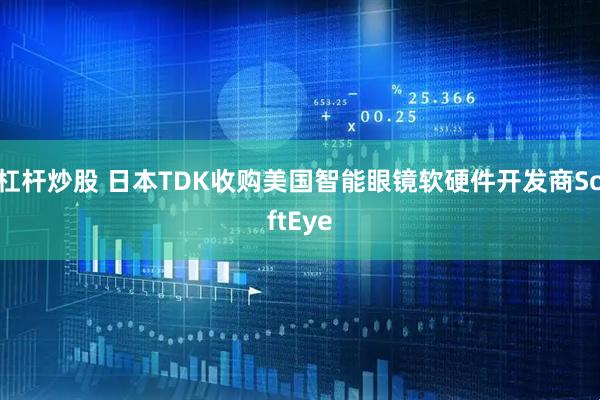 杠杆炒股 日本TDK收购美国智能眼镜软硬件开发商SoftEye